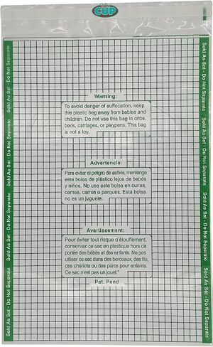 أكياس بولي ويكيت من باي ذا كوب مع خطوط شبكية لحجب الباركود، 14 × 20، 1.5 مل، عبوة من 750 - تحذير من الاختناق ولاصق دائم in Kuwait