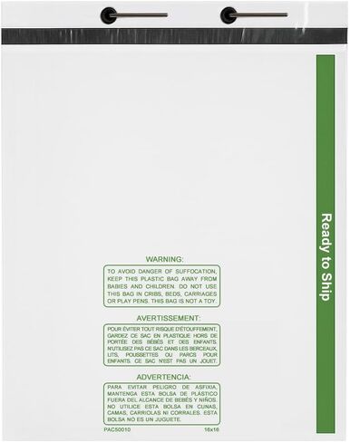 Wicket Bag 16x16 1.5 mil LDPE Lip & Tape Clear Suffocation Warning Bags - 1000 Pack - PAC50010 in Saudi Arabia