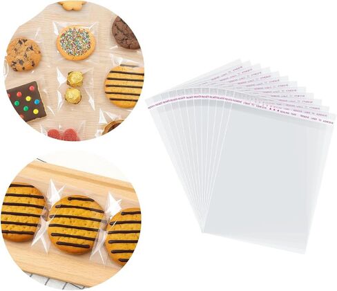 200PCS Transparent Self Sealing Bag 120x150mm Plastic Sealable Bag Biscuit and Bread Packaging Pouch Suitable for Sweets Jewellery Party Favours Handicrafts in Saudi Arabia