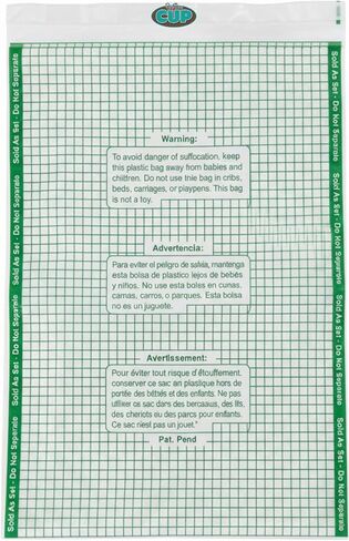 أكياس بولي ويكيت من باي ذا كوب مع خطوط شبكية لحجب الباركود، 16 × 22، 1.5 مل، عبوة من 75 - تحذير من الاختناق ولاصق دائم in Kuwait