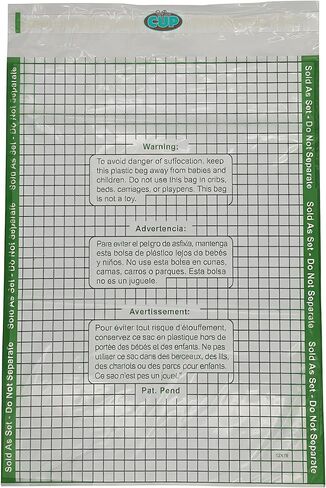 أكياس بولي ويكيت من باي ذا كوب مع خطوط شبكية لحجب الباركود، 12 × 16، 1.5 مل، عبوة من 1200 - تحذير من الاختناق ولاصق دائم in Kuwait