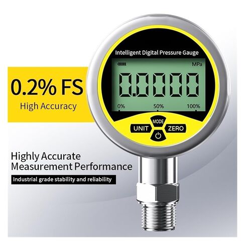 مقياس التدفق، مقياس الضغط الرقمي -0.1-60Mpa مقياس الضغط الرقمي 80 مم M20*1.5 0.2% SS304 IP65 مقياس الضغط، التدفق الفوري (0.1 80 مم M20-1.5،-0.1~0~100MPa) in Kuwait