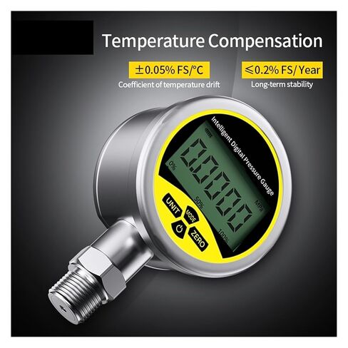 مقياس التدفق، مقياس الضغط الرقمي -0.1-60Mpa مقياس الضغط الرقمي 80 مم M20*1.5 0.2% SS304 IP65 مقياس الضغط، التدفق الفوري (0.1 80 مم M20-1.5،-0.1~0~100MPa) in Kuwait