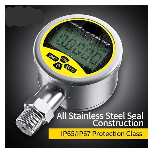 مقياس التدفق، مقياس الضغط الرقمي -0.1-60Mpa مقياس الضغط الرقمي 80 مم M20*1.5 0.2% SS304 IP65 مقياس الضغط، التدفق الفوري (0.1 80 مم M20-1.5،-0.1~0~100MPa) in Kuwait