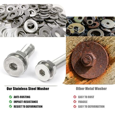 100 قطعة من الحلقات المسطحة لمسمار M8 (معرف 1/4 بوصة × 1 بوصة OD × 0.078 بوصة سمك)، 304 من الفولاذ المقاوم للصدأ، مجموعة غسالات مترية، غسالات حاجز M8 لمجموعة متنوعة من أجهزة البراغي، داخلي وخارجي، للاستخدام الصناعي in Kuwait