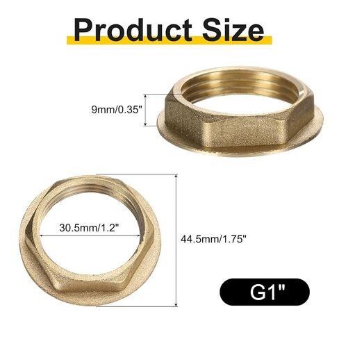 uxcell قطعتان من صواميل القفل النحاسية، وصلة قفل سداسية أنثى G1، صامولة قفل صنبور بفتحة واحدة مع غسالة سيليكون لسباكة حوض المطبخ in Saudi Arabia