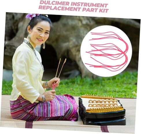 Yardwe 8pcs Yangqin Leather Tube Rubber Band Yangqin Instrument Replacement Part Red Yangqin Dulcimer Tube Replacement Yangqin Repair Part Yangqin Instrument Repair Part Kit Pink in Saudi Arabia