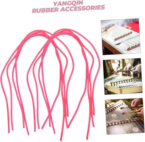 Toddmomy 8pcs Yangqin Rubber Tube Replacement Kit High Elasticity Design for Various Yangqin Chinese Dulcimer Instruments Easy Installation Durable Accessory Set in Saudi Arabia