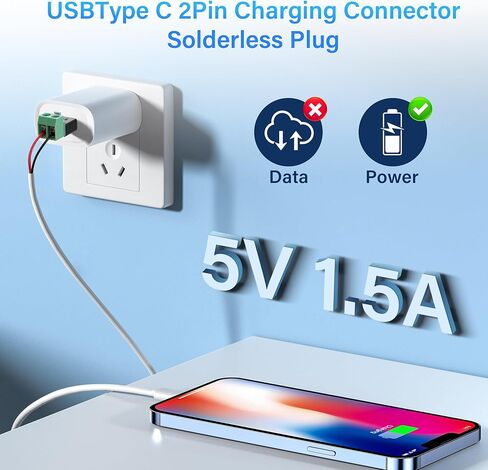 PNGKNYOCN USB C محول طرفي برغي، 5 فولت USB نوع C ذكر إلى 2 دبوس موصل طرفي بدون لحام DIY أو إصلاح موصل USB C (4 حزم) in Saudi Arabia