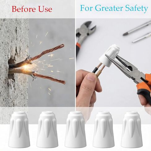 cobee 36 Pcs Ceramic Wire Connector, High Temp Wire Connectors White Ceramic Nuts, Porcelain Connector Wires Connectors for High Temperature Repairs in Saudi Arabia