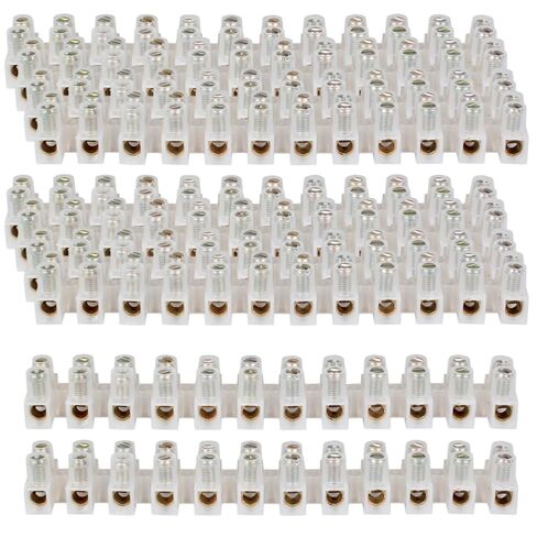 Terminal Block White 12 Position 380V Dual Row Electric Strip Wire Connector Block 60A U-Type 5Pcs in Saudi Arabia