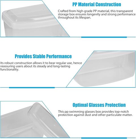 2Pcs Storage Box, PP Plastic Swimming Glasses Storage Box, Rectangle Dust Proof Case, Clear Scuba Dive Mask Box Case for Diving Snorkeling Equipment in Saudi Arabia