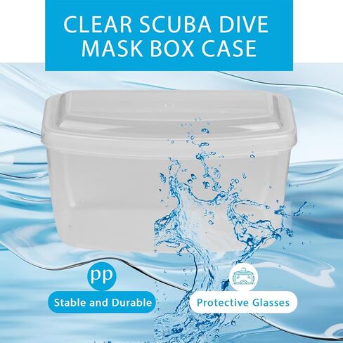 2Pcs Storage Box, PP Plastic Swimming Glasses Storage Box, Rectangle Dust Proof Case, Clear Scuba Dive Mask Box Case for Diving Snorkeling Equipment in Saudi Arabia