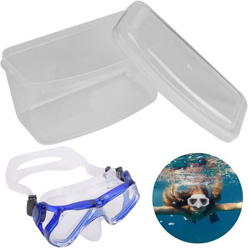 2Pcs Storage Box, PP Plastic Swimming Glasses Storage Box, Rectangle Dust Proof Case, Clear Scuba Dive Mask Box Case for Diving Snorkeling Equipment in Saudi Arabia