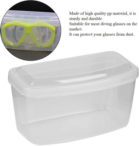 2Pcs Storage Box, PP Plastic Swimming Glasses Storage Box, Rectangle Dust Proof Case, Clear Scuba Dive Mask Box Case for Diving Snorkeling Equipment in Saudi Arabia