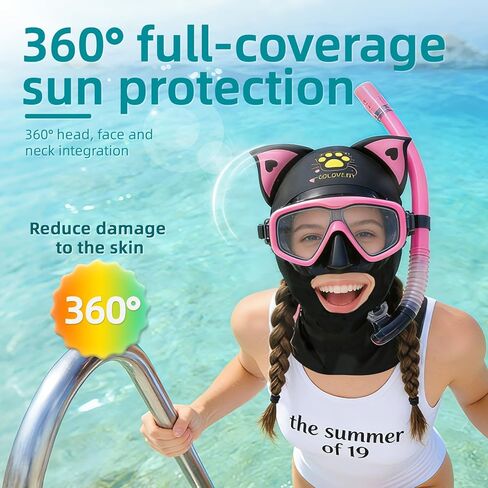 قناع الغطس فيسكيني للشمس، عامل حماية من أشعة الشمس 50+ قناع غوص فيسكيني، قناع سباحة مضاد للأشعة فوق البنفسجية مع نسيج مسامي للنساء والرجال، للغطس والسباحة وعطلة الشاطئ in Kuwait