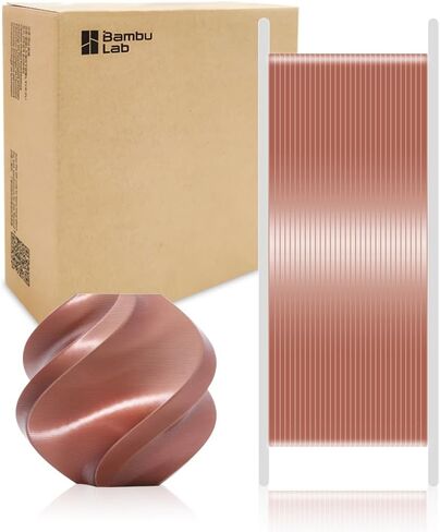 Bamboo Original PLA Silk+ Filament Glossy Silk Texture, Shiny, Stronger Interlayer Bonding for Bambu Lab A1/A1 MINI/X1/X1C/P1P/P1S/AMS. 1.75mm High Speed&Easy Printing with RFID 1KG (Gold 13405) in Kuwait
