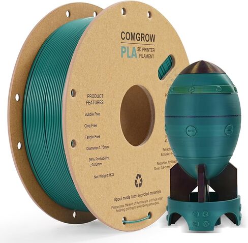 Comgrow PLA 3D Printer Filament, 3D Printer PLA Filament 1.75mm, Dimensional Accuracy +/- 0.02 mm, 1KG Spool PLA Forest Green in Saudi Arabia