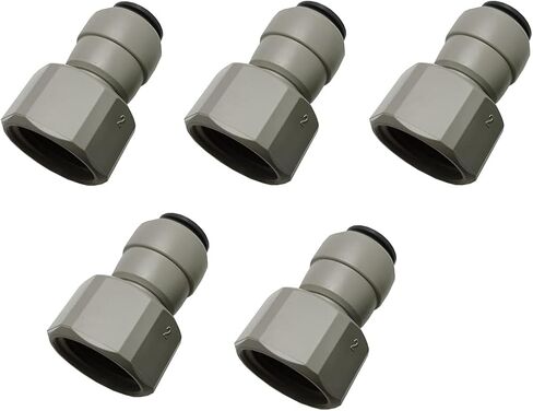 YZM Push-to-Connect Tube Fittings, Thread Female adapters,1/2" NPTF x 3/8" Tube OD,for RO Water Systems, Water Filter,Water purifiers. (pack of 5) in Saudi Arabia