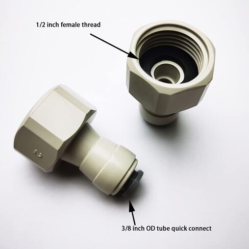 YZM Push-to-Connect Tube Fittings, Thread Female adapters,1/2" NPTF x 3/8" Tube OD,for RO Water Systems, Water Filter,Water purifiers. (pack of 5) in Saudi Arabia