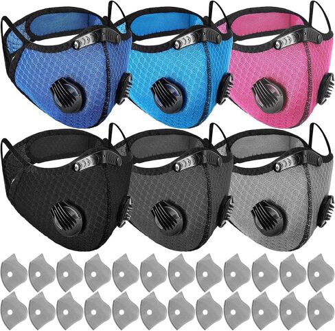 6 Pcs Dust Mask Breathable Reusable Adjustable Respirator Mask with 24 Activated Carbon Filters for Woodworking in Saudi Arabia