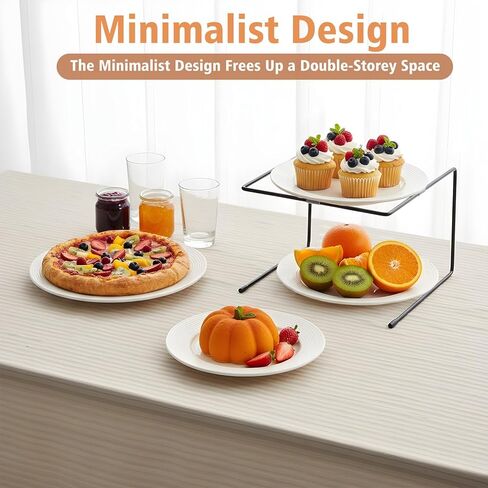 6 Pcs Pizza Stand, Black Metal Pizza Table Stands 9 x 8.1 x 6.3 Inch Food Serving Tray Display Rack with Non-Slip Pads for Parties, Weddings, Families, Restaurants in Saudi Arabia
