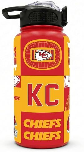 NFL ProPress Local Slogan 32oz Stainless Steel Water Bottle, Press Top Lid in Saudi Arabia