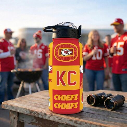 NFL ProPress Local Slogan 32oz Stainless Steel Water Bottle, Press Top Lid in Saudi Arabia