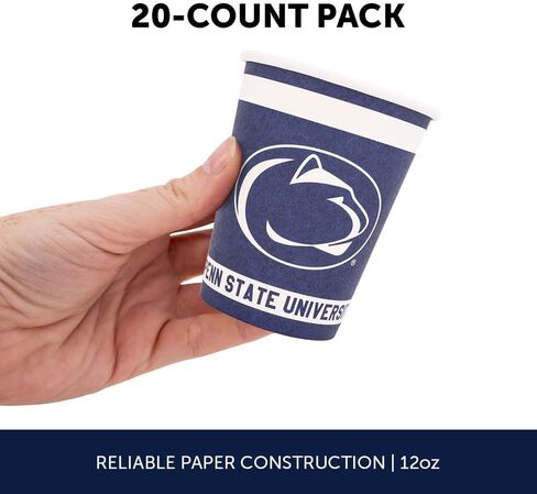 أكواب ورقية من Desert Cactus Penn State PSU Nittany Lions عدد 20 أكواب مشروبات باردة سعة 9 أونصة للبوابات الخلفية والتخرج والمناسبات (تصميم أ) in Saudi Arabia