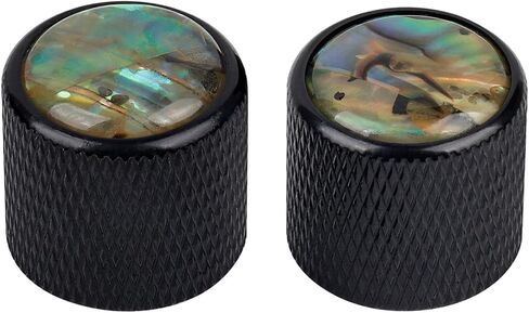 Banworks 18-Spline Metal Guitar Bass Control Knobs Metric 6 mm Speed Knob Dome Colorful Shell Top Knobs Hat for Squier Telecaster Tele Super Strat ST Electric Guitars Bass Pack of 2 JT/XN-15 Black in Saudi Arabia