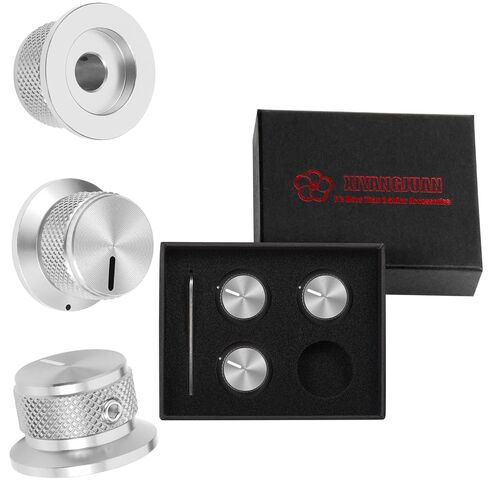 3PCS Metal Flat-top high-Cap knobs for Electric Guitar/bass - with Volume and Pitch Controls for Fender Strat Tele mounting Screws, for Gibson Les Paul Style and Most Standard Guitar bass (Silver) in Saudi Arabia