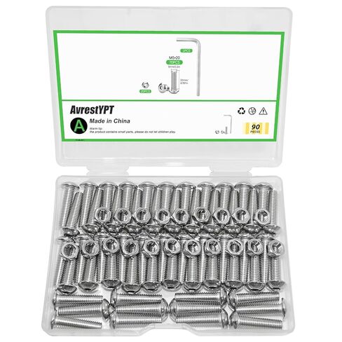 120 قطعة M5 × 16 مم براغي غطاء رأس مقبس الرأس، 304 من الفولاذ المقاوم للصدأ 18-8، طلاء زنك أسود، ملولب بالكامل، مع محرك مفتاح ربط ألين سداسي، للأثاث، مضخة المياه، تركيبات الإضاءة in Kuwait