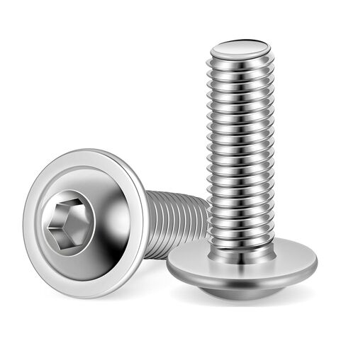 MewuDecor M6 x 20mm Flanged Button Head Socket Cap Screws, Black Oxide, Full Thread, Allen Socket Drive, 304 Stainless Steel, 25 PCS in Saudi Arabia