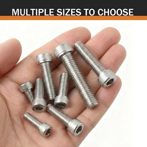 M8 x 16mm (30 Pack) Socket Head Cap Screws Bolts, 304 Stainless Steel 18-8, Allen Socket Drive, Full Thread, Bright Finish in Saudi Arabia