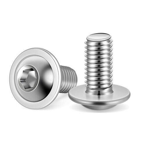 MewuDecor M6 x 20mm Flanged Button Head Socket Cap Screws, Black Oxide, Full Thread, Allen Socket Drive, 304 Stainless Steel, 25 PCS in Saudi Arabia