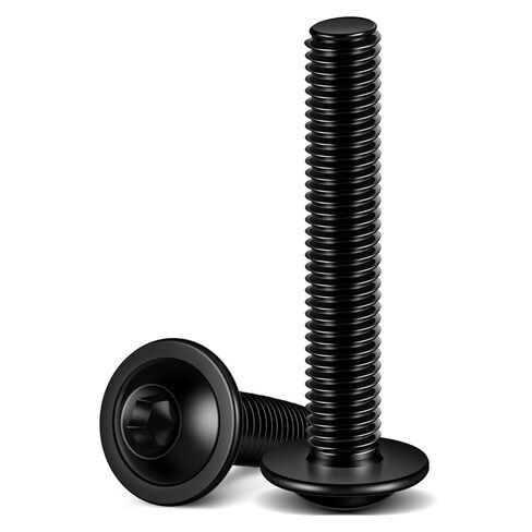 MewuDecor M6 x 20mm Flanged Button Head Socket Cap Screws, Black Oxide, Full Thread, Allen Socket Drive, 304 Stainless Steel, 25 PCS in Saudi Arabia