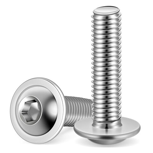MewuDecor M6 x 20mm Flanged Button Head Socket Cap Screws, Black Oxide, Full Thread, Allen Socket Drive, 304 Stainless Steel, 25 PCS in Saudi Arabia