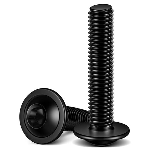 MewuDecor M6 x 20mm Flanged Button Head Socket Cap Screws, Black Oxide, Full Thread, Allen Socket Drive, 304 Stainless Steel, 25 PCS in Saudi Arabia