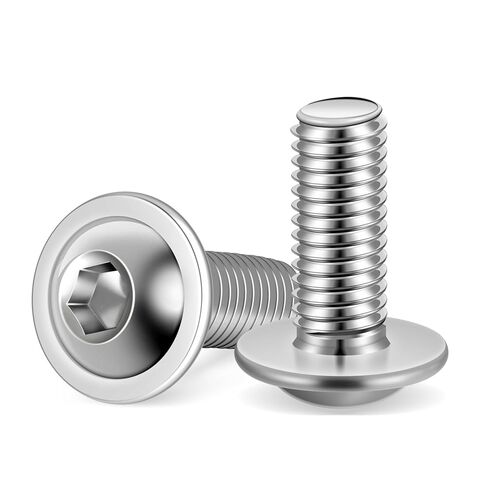 MewuDecor M6 x 20mm Flanged Button Head Socket Cap Screws, Black Oxide, Full Thread, Allen Socket Drive, 304 Stainless Steel, 25 PCS in Saudi Arabia