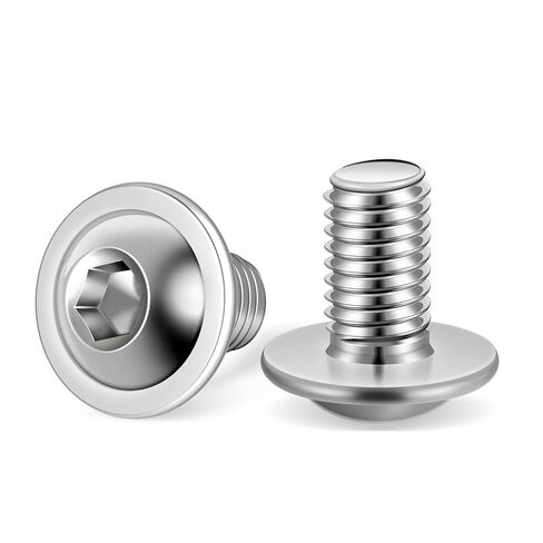 MewuDecor M6 x 20mm Flanged Button Head Socket Cap Screws, Black Oxide, Full Thread, Allen Socket Drive, 304 Stainless Steel, 25 PCS in Saudi Arabia