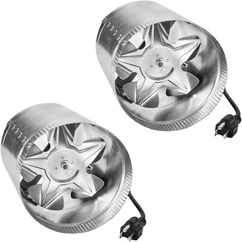 iPower 8 Inch Inline Duct Fan with Low Noise, HVAC Exhaust Booster Fan for Bathrooms, Basements, Workshops, Kitchens and Attics Ventilation, 2 Pack in Kuwait