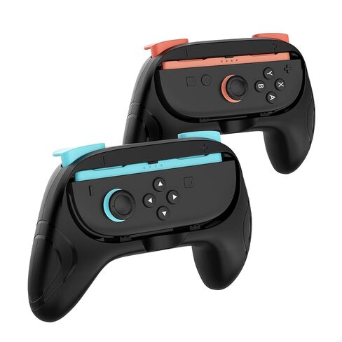 Joy-Con Grips for Nintendo Switch 2 (2025) – Ergonomic & Anti-Slip Controller Handles with 4 Thumb Grips, Switch 2 Holder Accessories ,2 Pack (Black) (Orange,Blue) in Kuwait