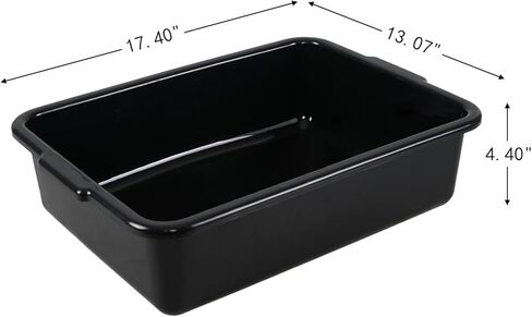 13 L 12-Pack Plastic Bus Boxes, Restaurant Bus Tub, Commercial Food Grade Meat Tubs, Black in Saudi Arabia