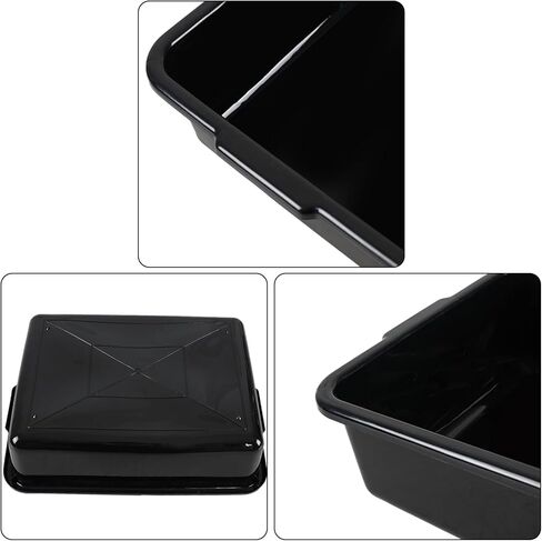 13 L 12-Pack Plastic Bus Boxes, Restaurant Bus Tub, Commercial Food Grade Meat Tubs, Black in Saudi Arabia