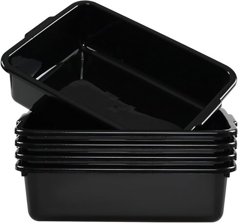 5-Pack Black Small Plastic Bus Box, 8 L Commercial Bus Tub in Kuwait