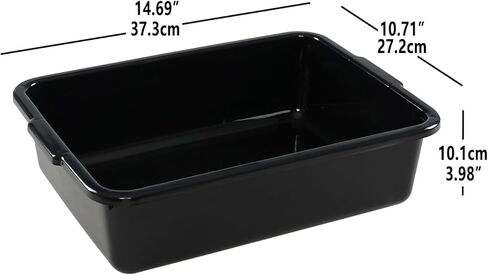 5-Pack Black Small Plastic Bus Box, 8 L Commercial Bus Tub in Kuwait