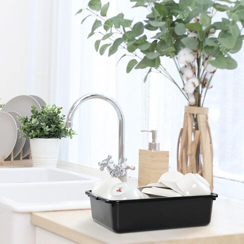 5-Pack Black Small Plastic Bus Box, 8 L Commercial Bus Tub in Kuwait