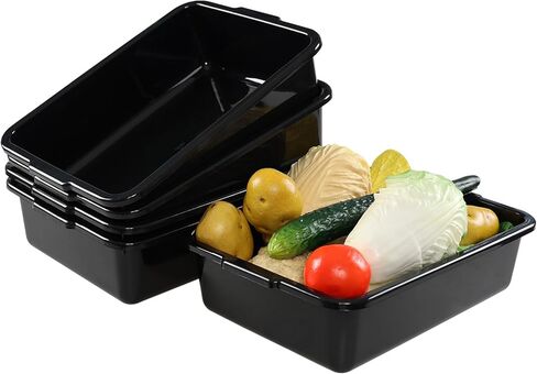 5-Pack Black Small Plastic Bus Box, 8 L Commercial Bus Tub in Kuwait