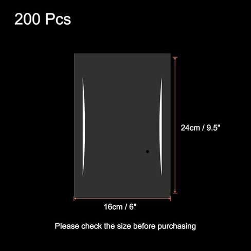 uxcell 200 Pcs Heat Shrink Wrap Bags, 6" x 9.5" POF Clear Heat Shrink Film Wrap Bags for Gift Baskets, Packaging Collection, Homemade DIY, Handmade Crafts, Cookie in Saudi Arabia
