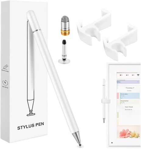 Stylus Pen and Mount Kit Compatible with Skylight 15" Calendar Accessories - Skylight Calendar Black Pen with Extra Mesh and Disc Tips - Holder Mount for Stylus Storage Accessories in Kuwait